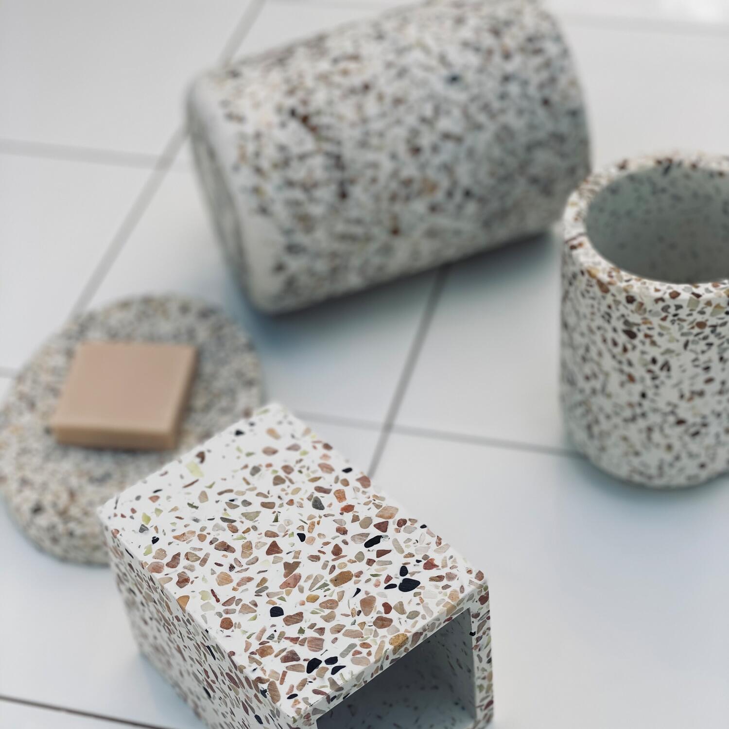 Terrazzo tandbørste krus - natural